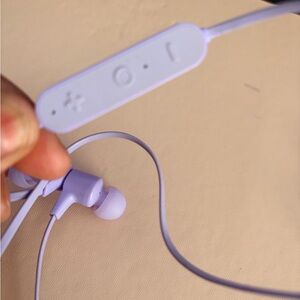 Pair of onn wireless In-Ear Earbuds in Lavender — Lightweight Bluetooth.